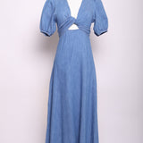 Robe longue manches bouffantes