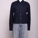 Veste en denim boutonnée avec poches
