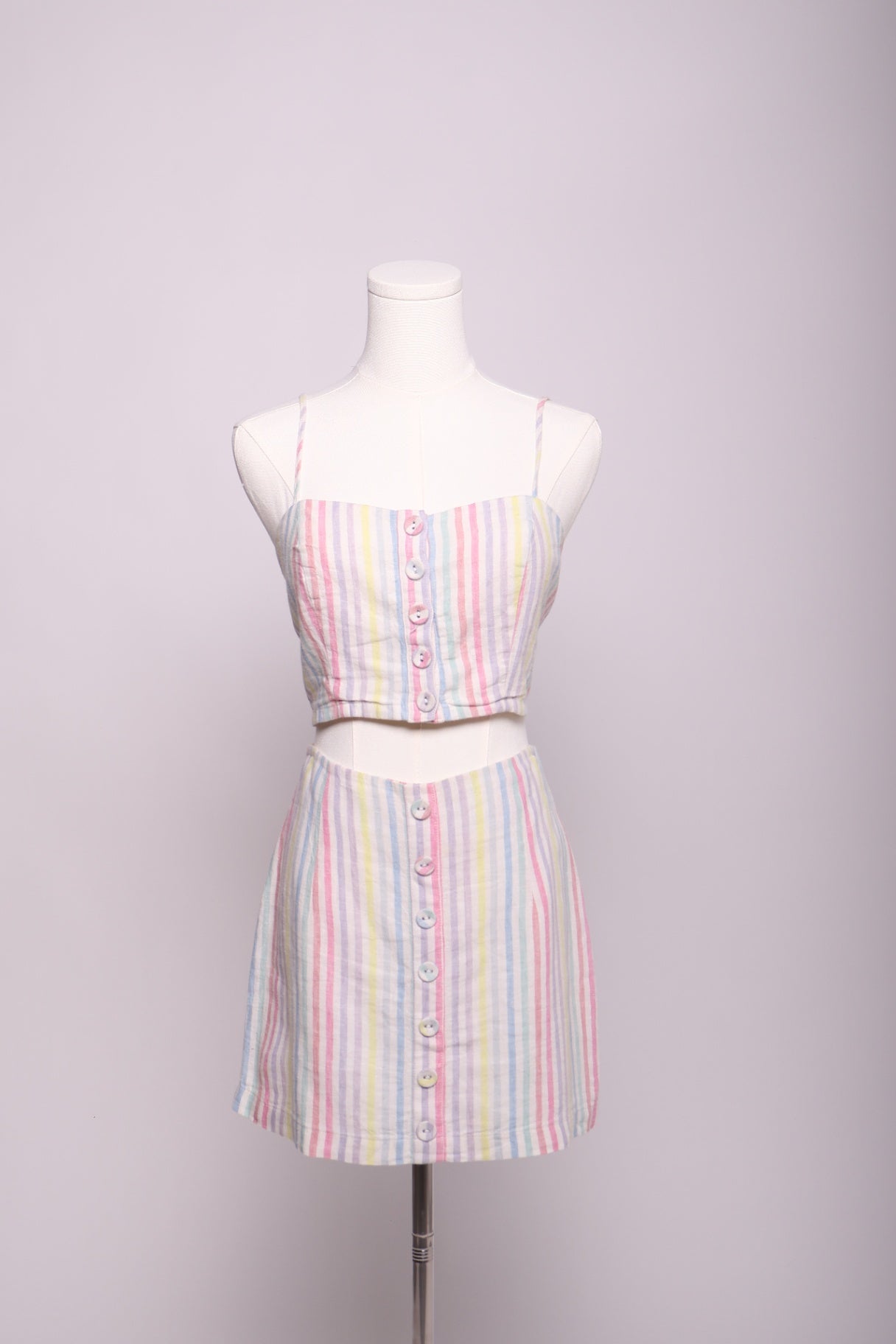 Ensemble à rayures pastel