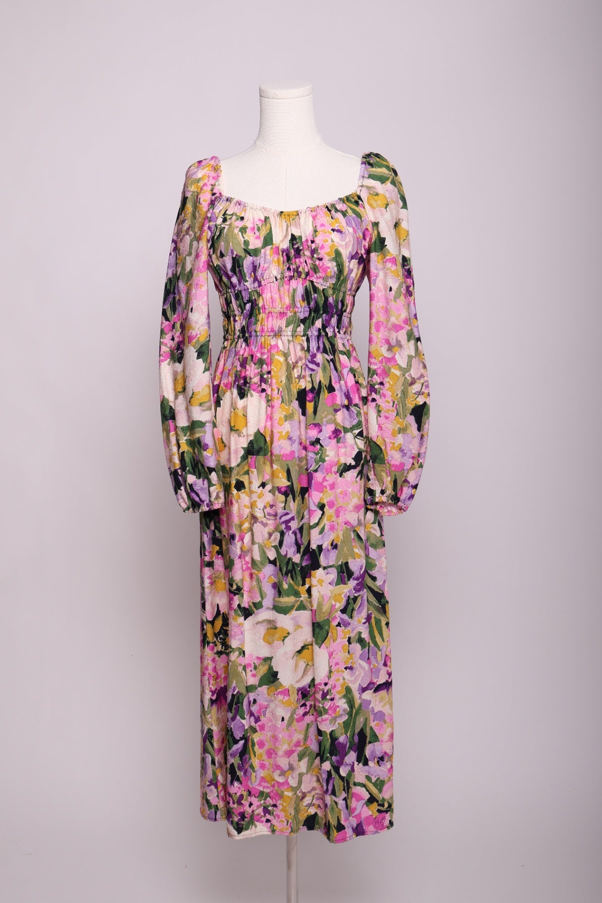 Robe longue fleurie avec taille élastique