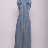 Robe longue en denim sans manches