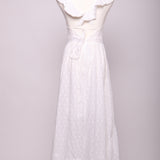Robe longue à volants à col en V