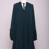 Robe fluide à volant manche longue