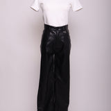 Pantalon droit en similicuir