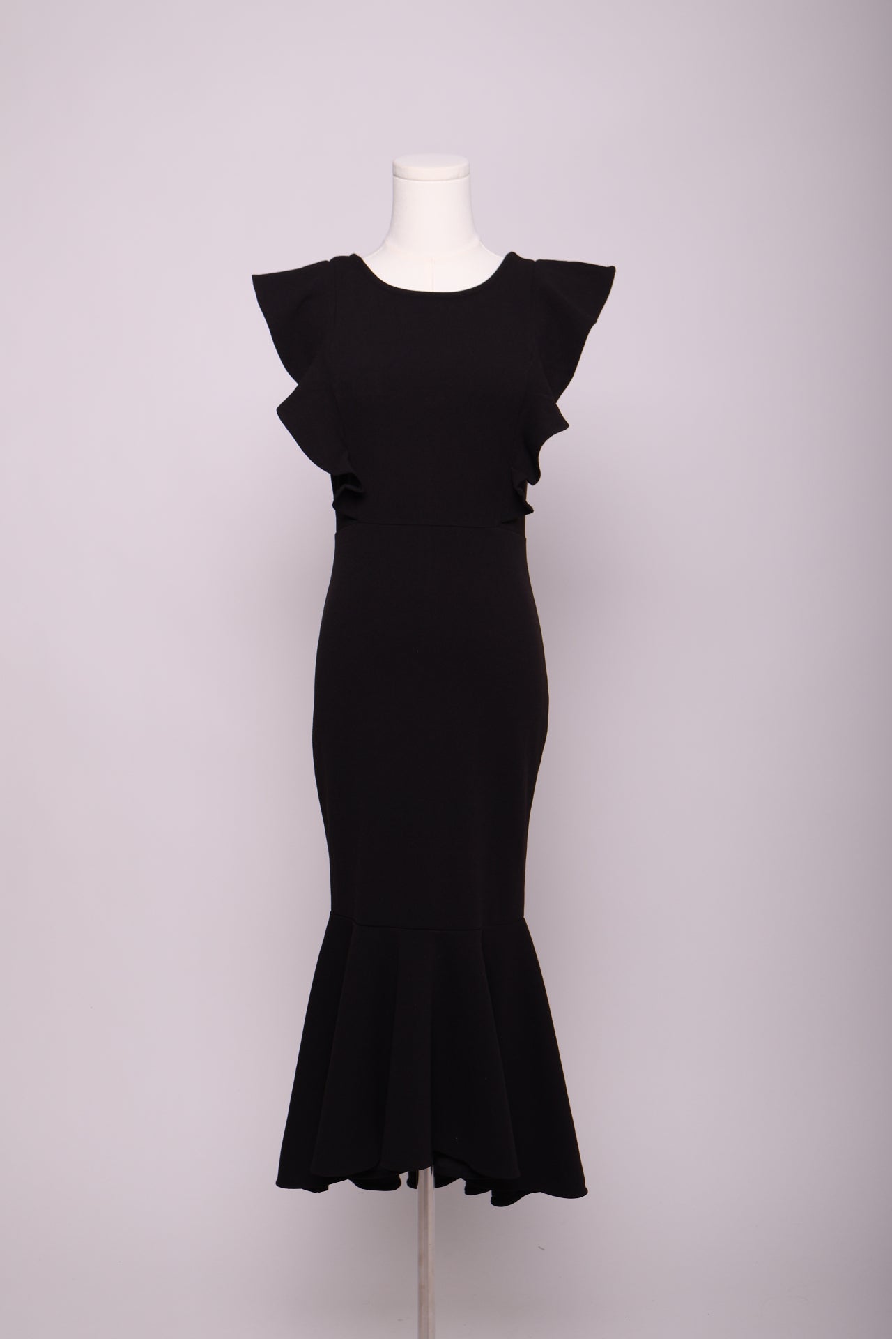 Robe longue sans manches à volants asymétriques