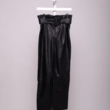 Pantalon taille haute en similicuir