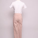 Pantalon cigarette taille haute à fermeture latérale dorée