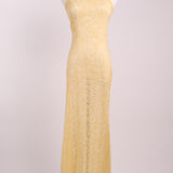 Robe longue en dentelle transparente