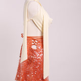 Jupe à sequins avec lacets latéraux