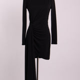 Robe courte col montant avec détail froncé