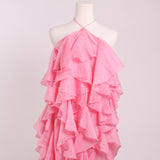 Robe courte à volants superposés