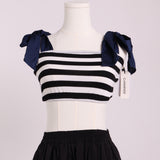 Top bandeau rayé effet ruban à nouer