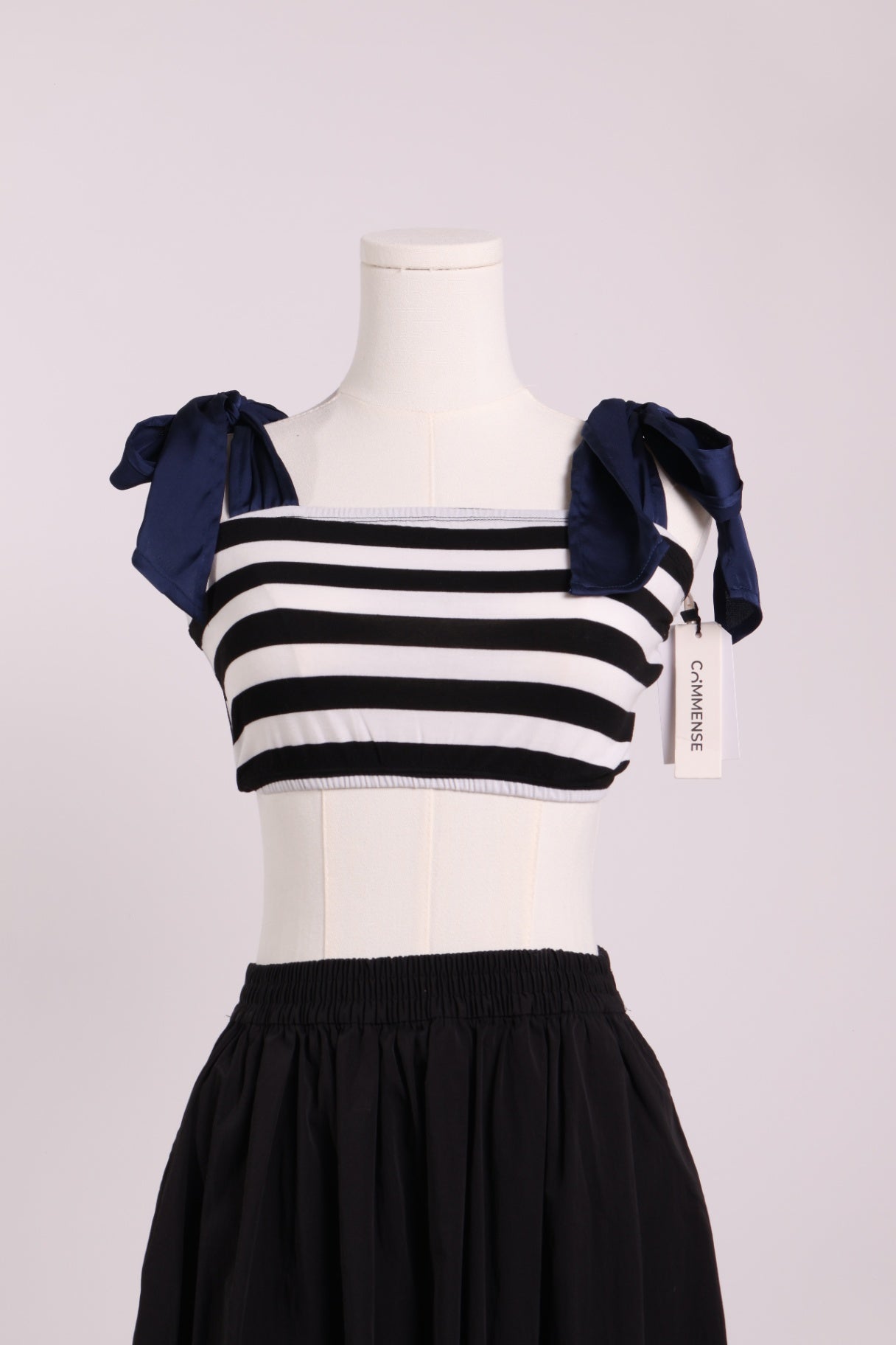 Top bandeau rayé effet ruban à nouer