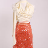 Jupe à sequins avec lacets latéraux