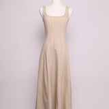 Robe midi corset bretelles larges