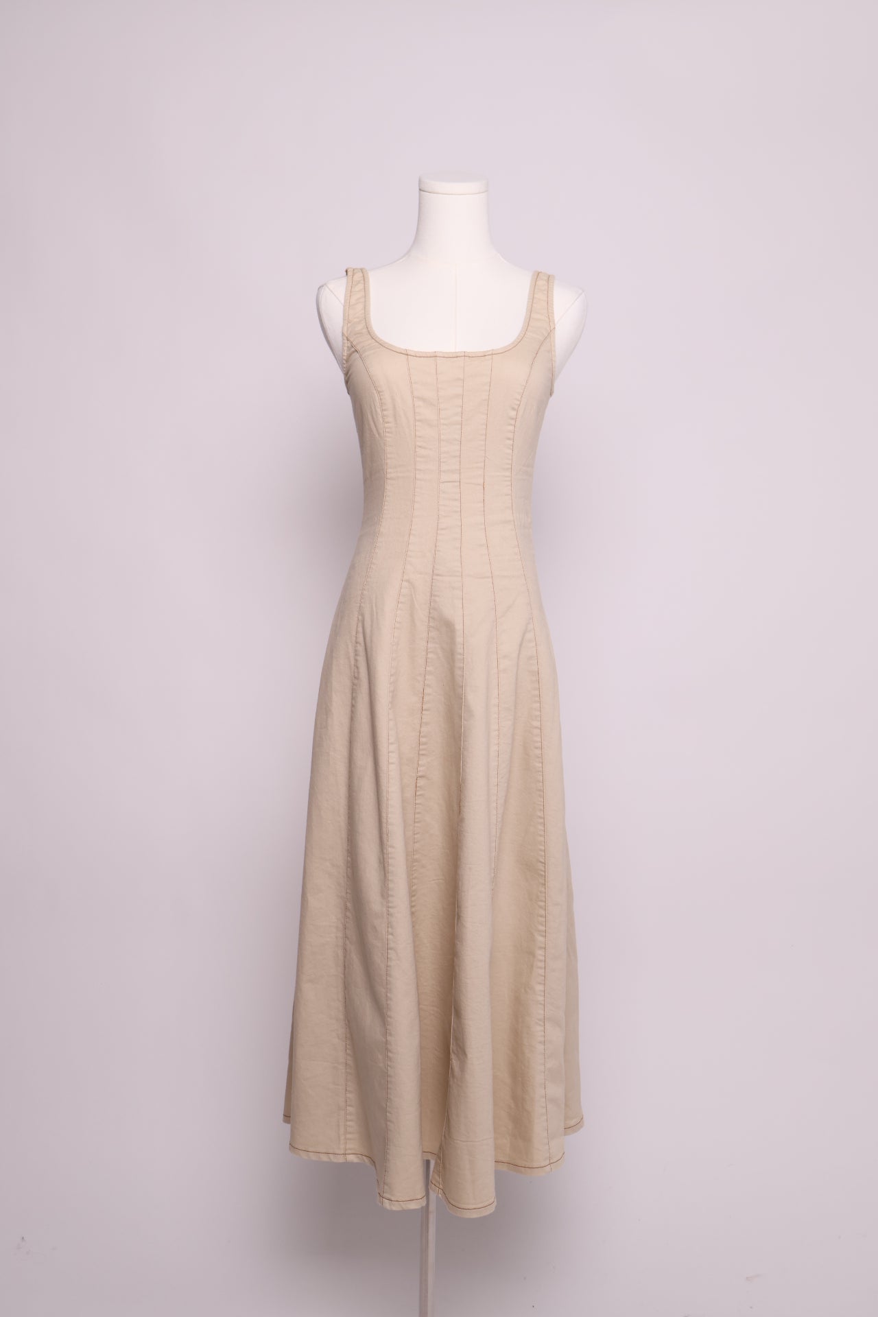 Robe midi corset bretelles larges