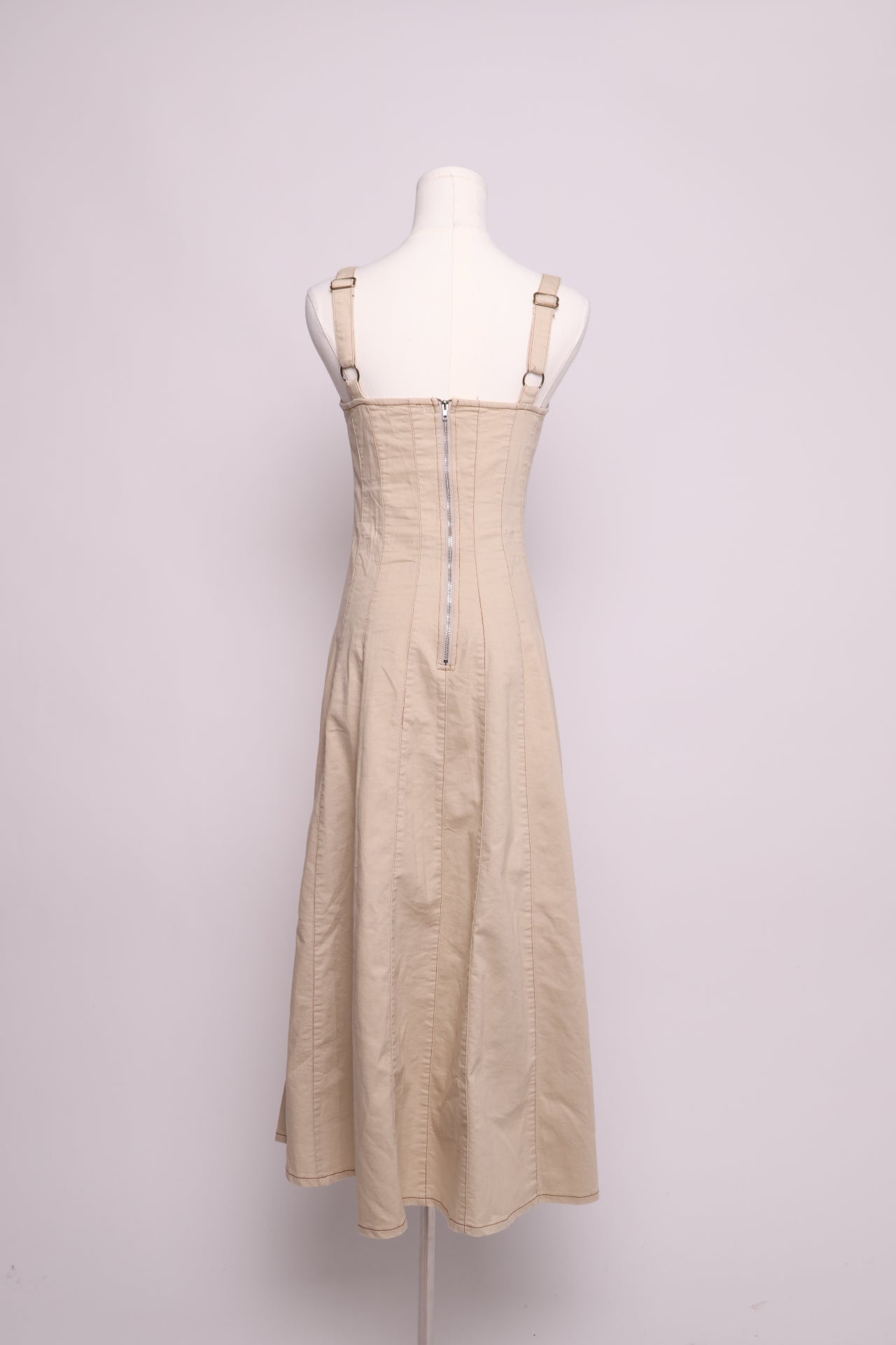 Robe midi corset bretelles larges
