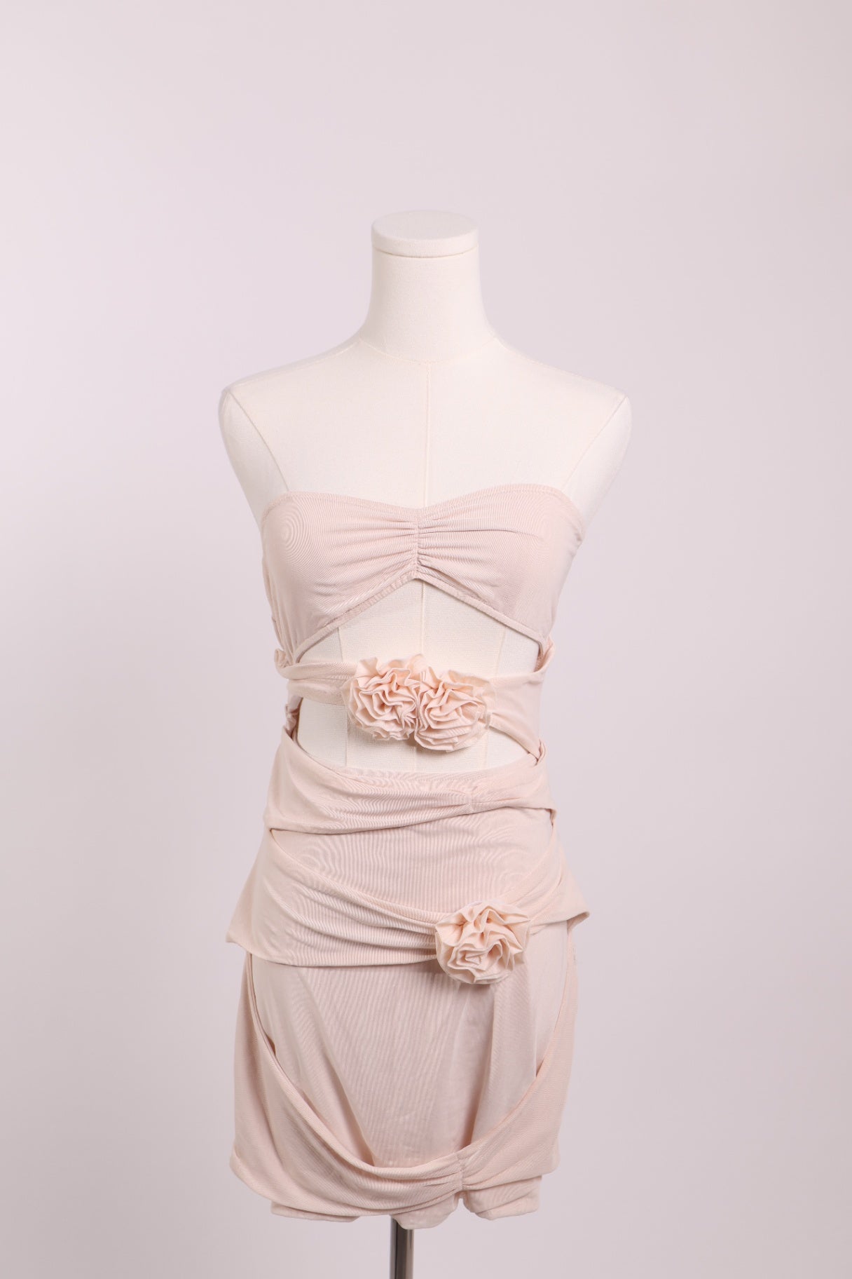 Robe bustier mini avec fleurs 
