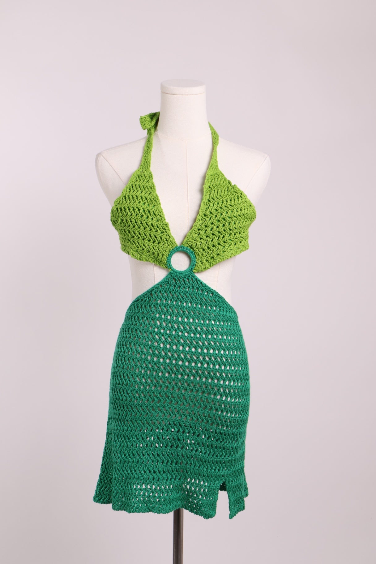 Robe crochet bicolore