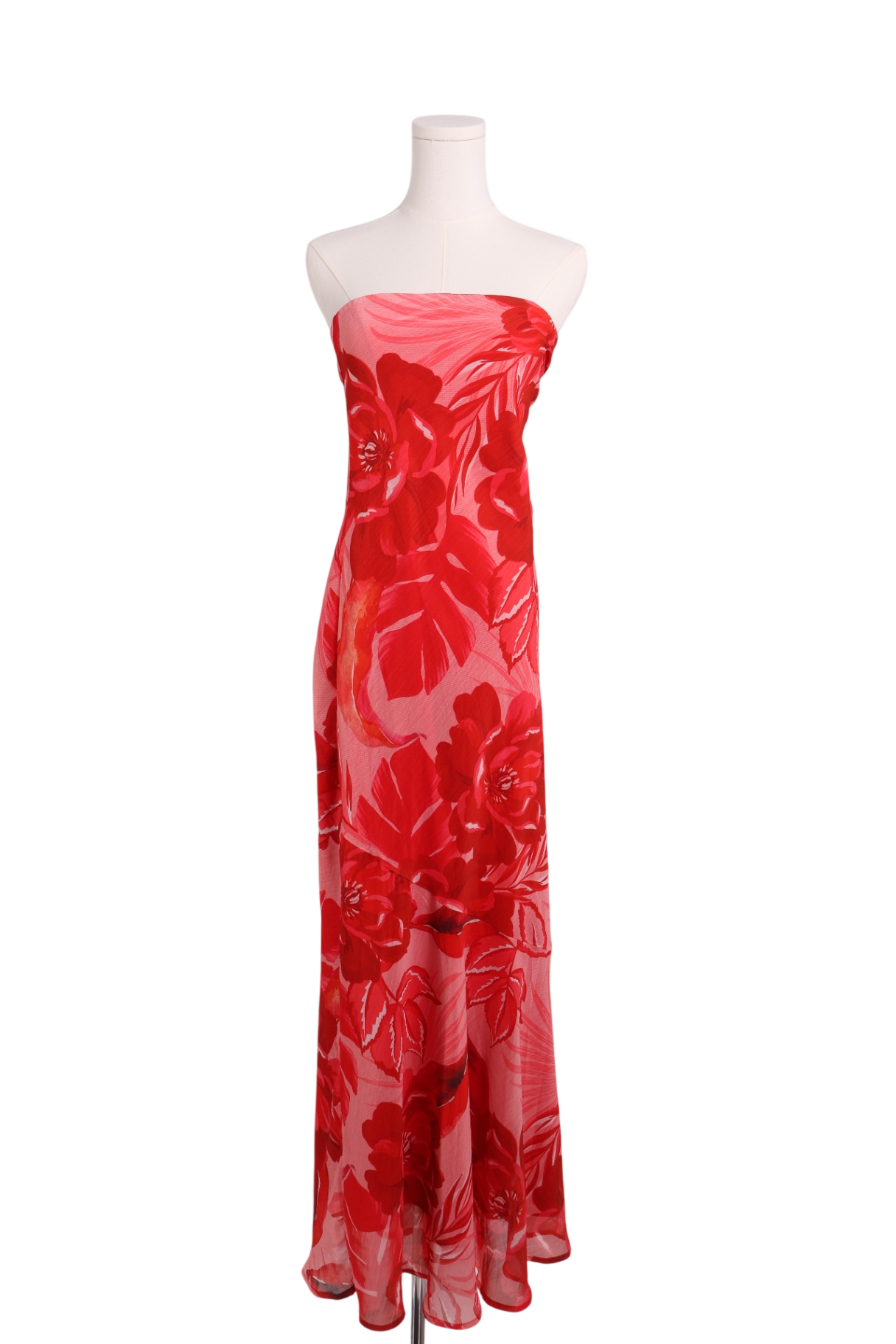 Robe longue sans manches à imprimé floral tropical
