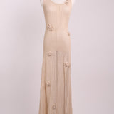 Robe maxi en maille à détails floraux