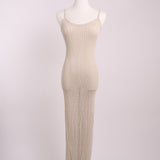 Robe longue crochet ajouré bretelles