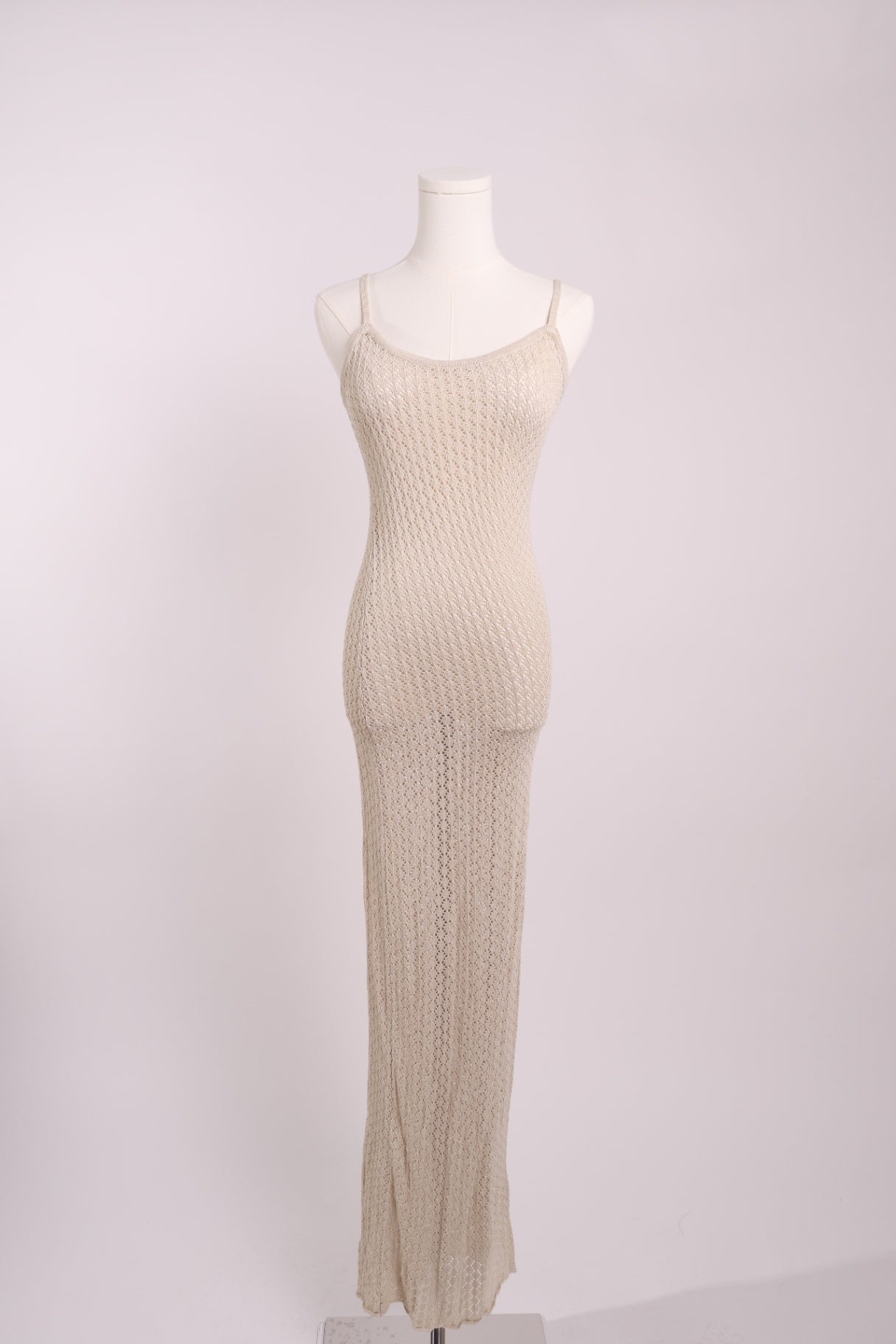 Robe longue crochet ajouré bretelles