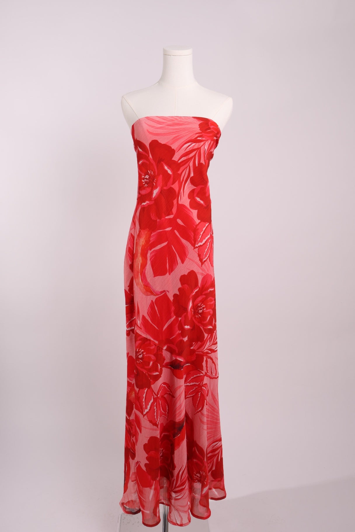 Robe longue sans manches à imprimé floral tropical