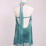 Robe mini col baveux dos ouvert