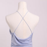 Robe drapée bretelles rosettes