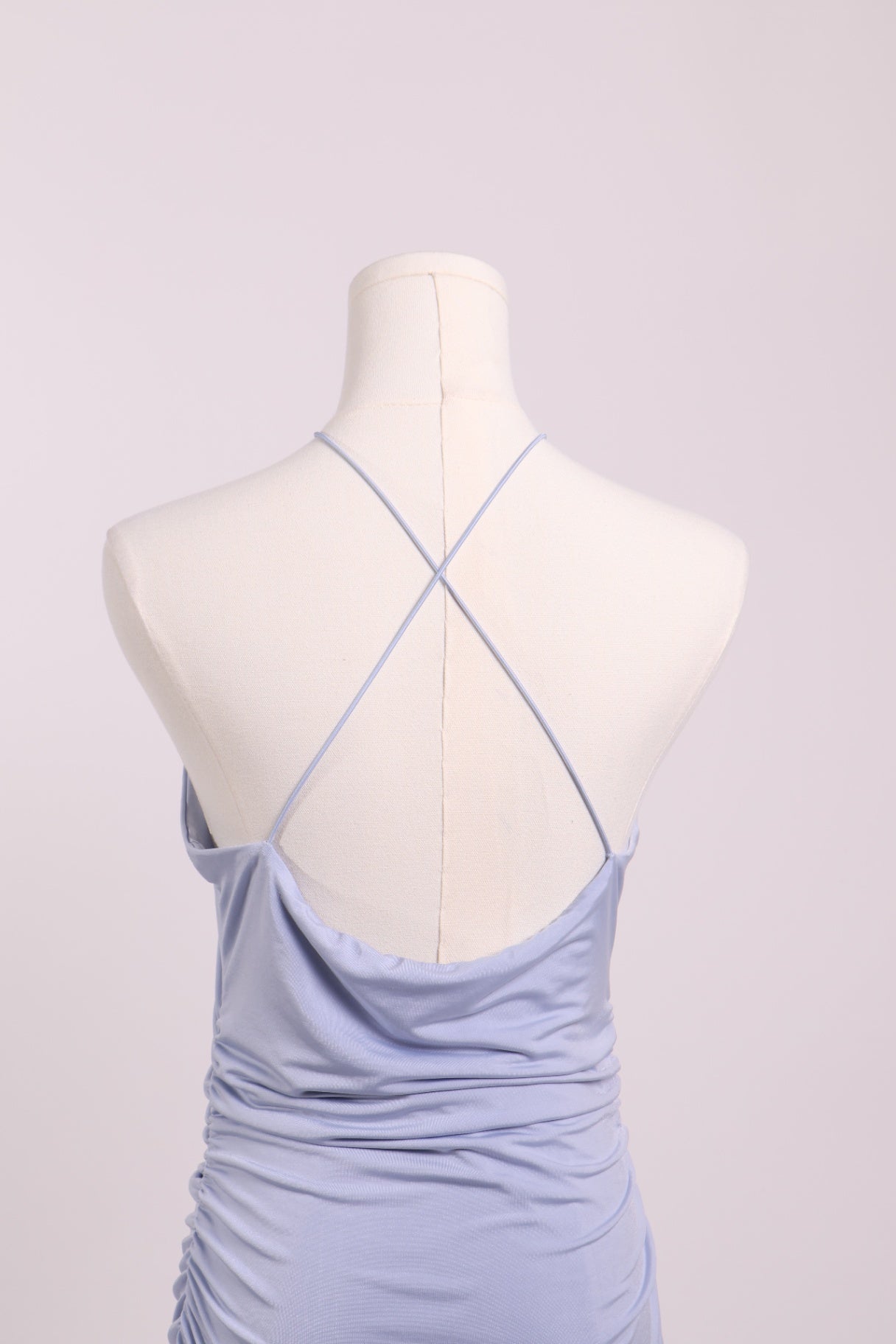 Robe drapée bretelles rosettes