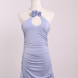 Robe drapée bretelles rosettes