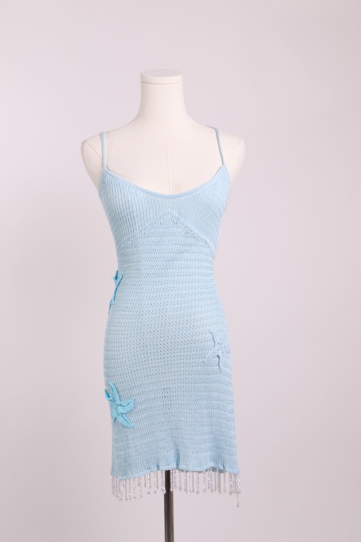 Robe de plage crochet franges perles