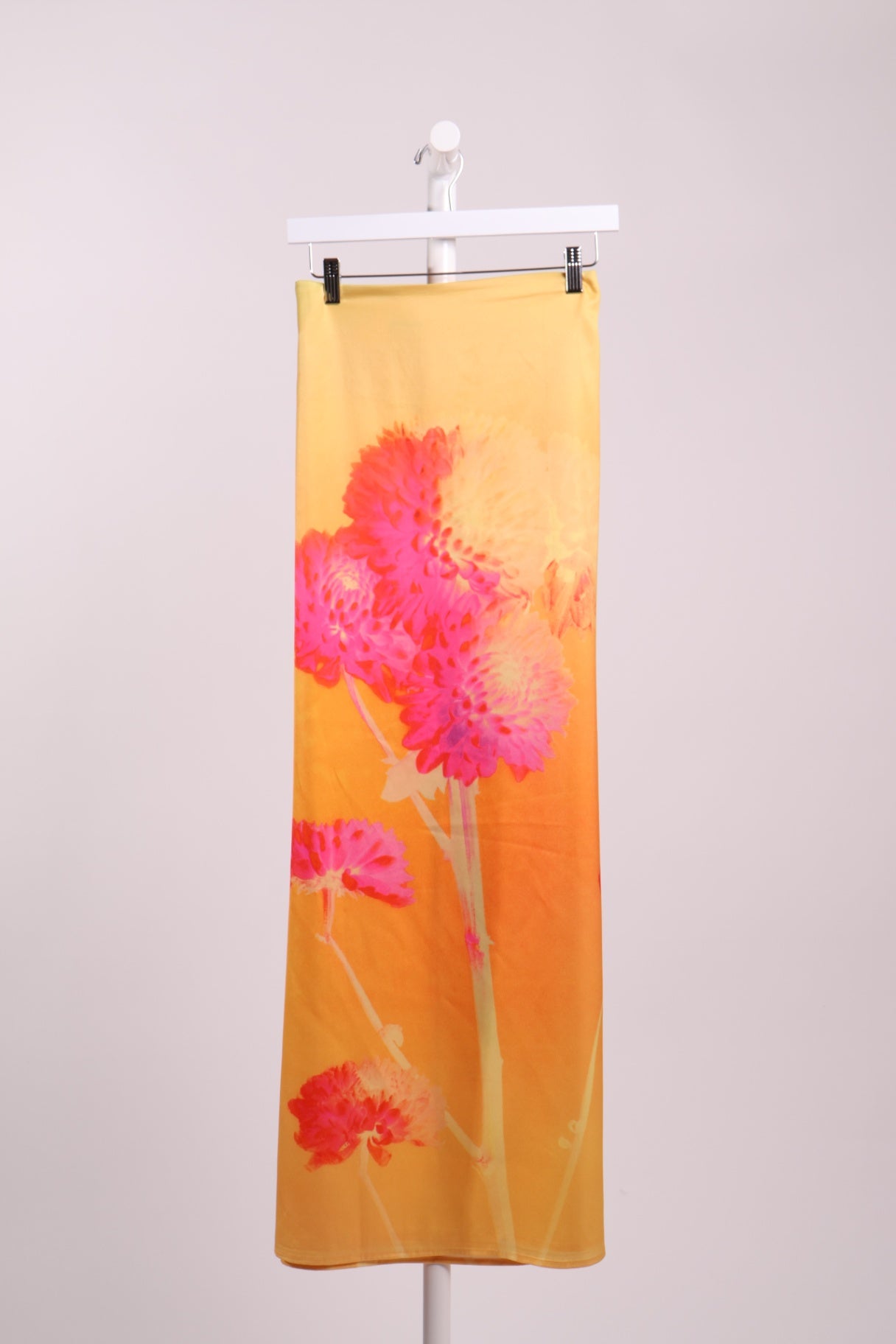 Jupe maxi satin imprimé floral