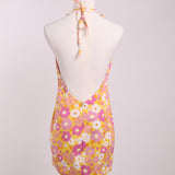 Robe mi-longue fleurie rétro