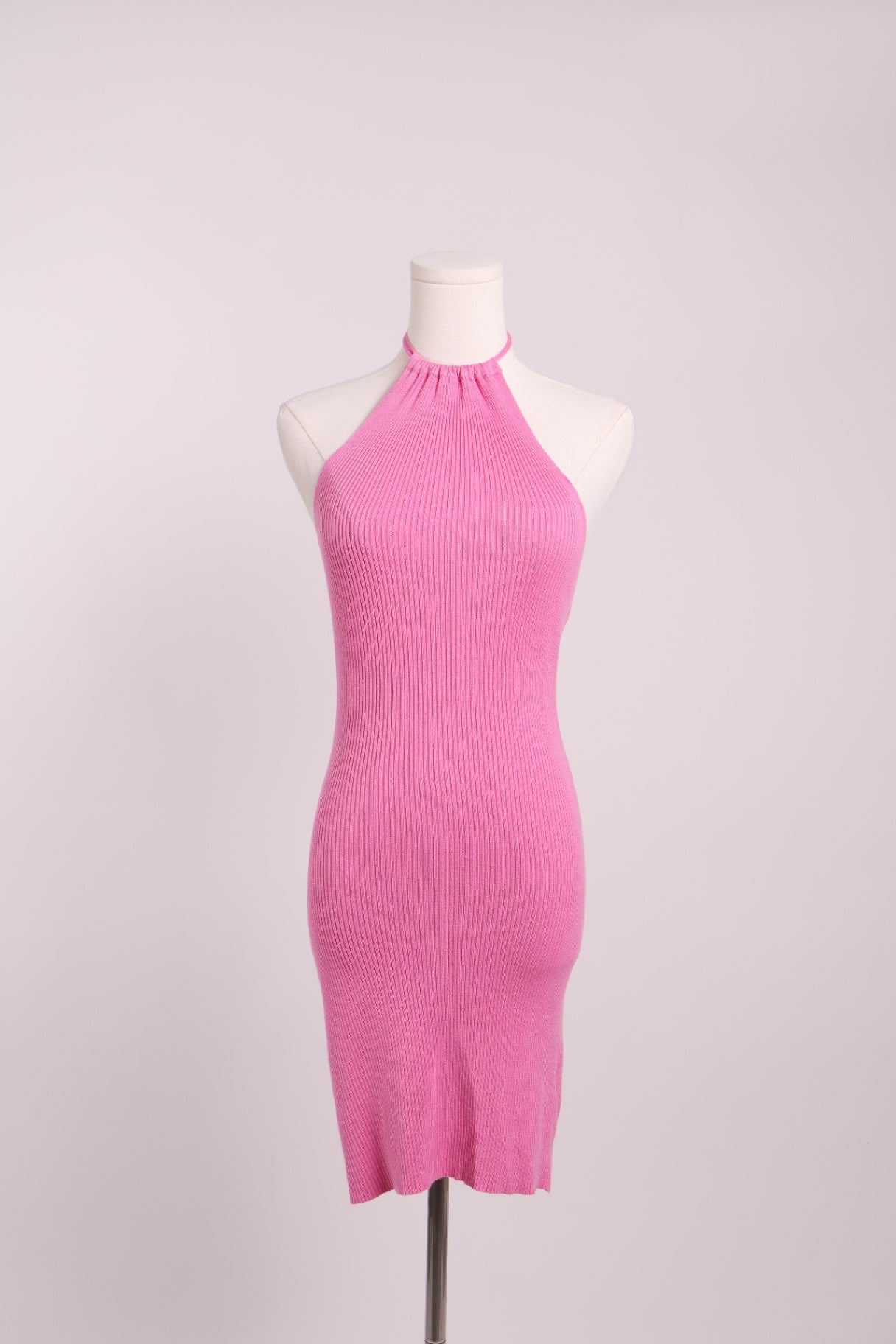 Robe mini licou côtelée