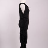 Robe drapée à volants cascades