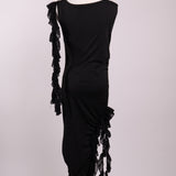 Robe drapée à volants cascades