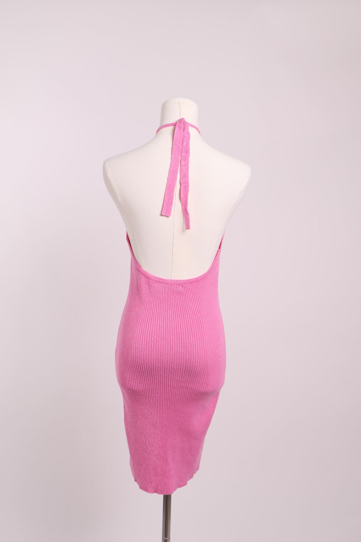 Robe mini licou côtelée