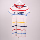 Robe t-shirt rayée multicolore
