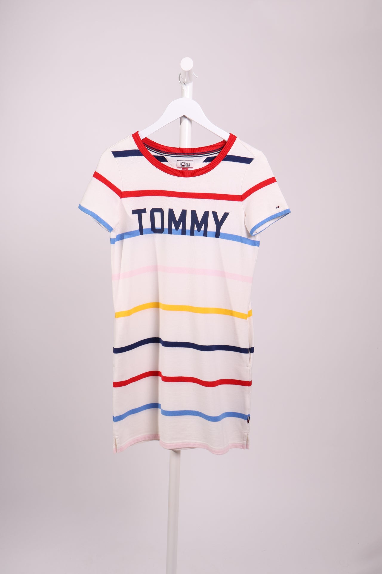 Robe t-shirt rayée multicolore