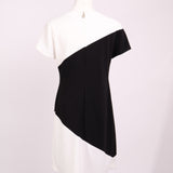 Robe bicolore manches courtes col rond
