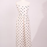 Robe bustier maxi en popeline à pois