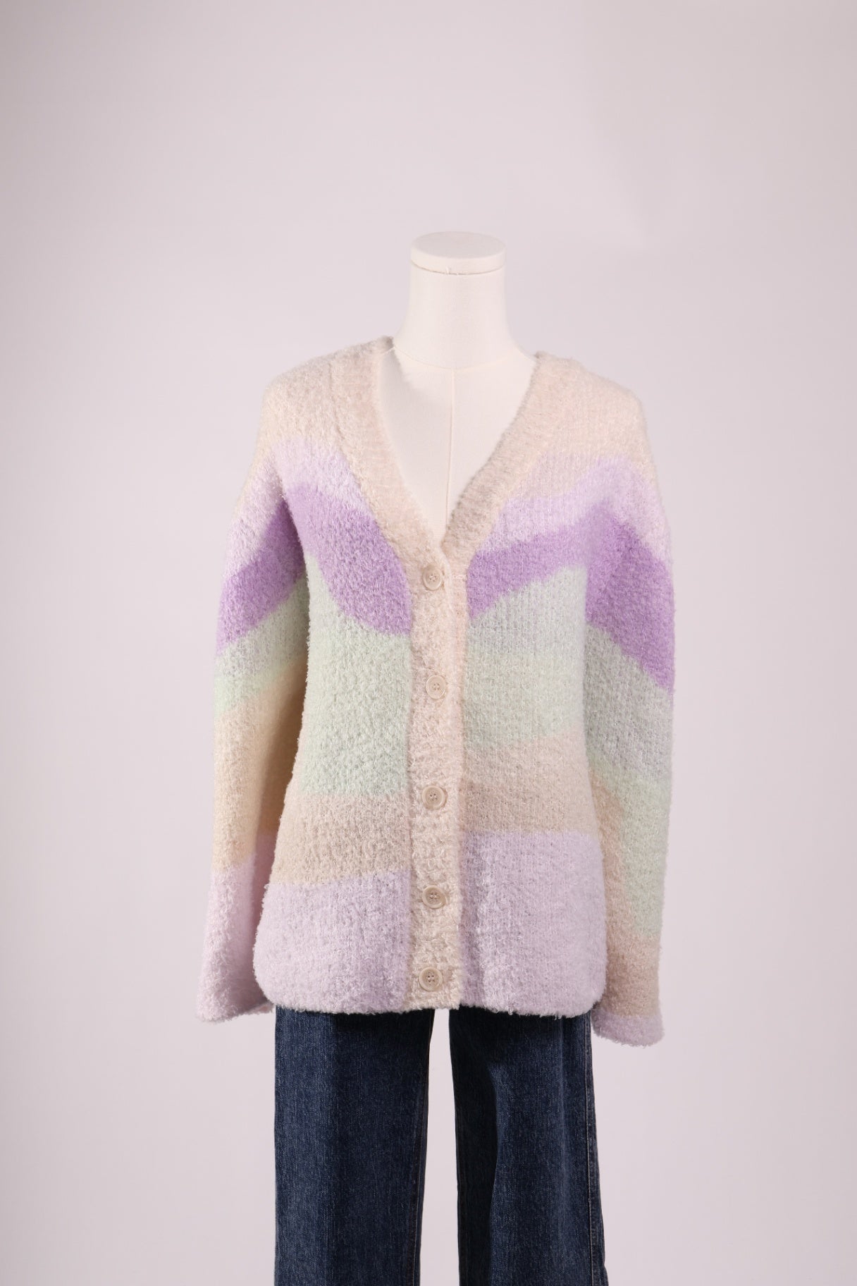 Cardigan oversize à dégradé pastel