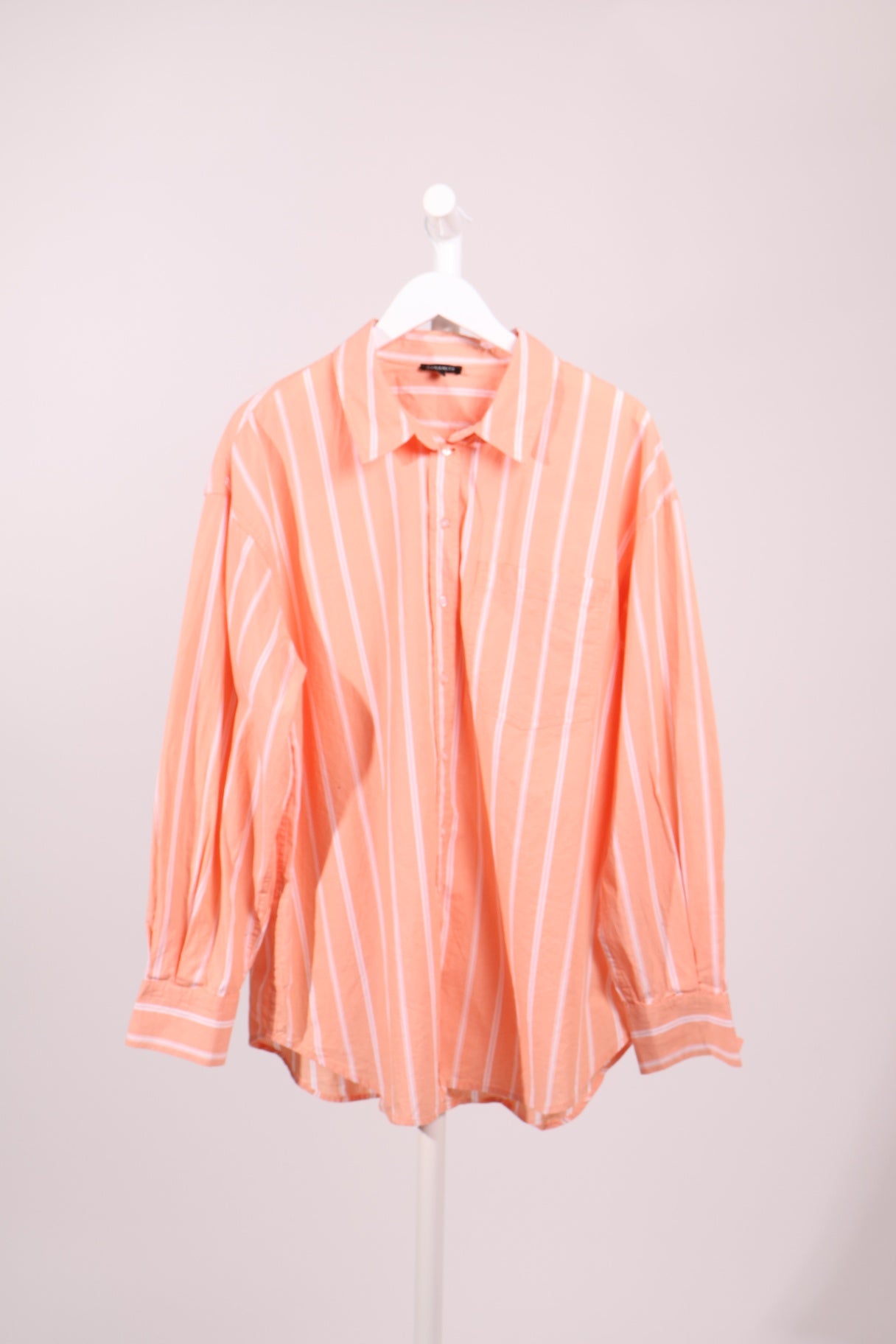 Chemise lignée corail