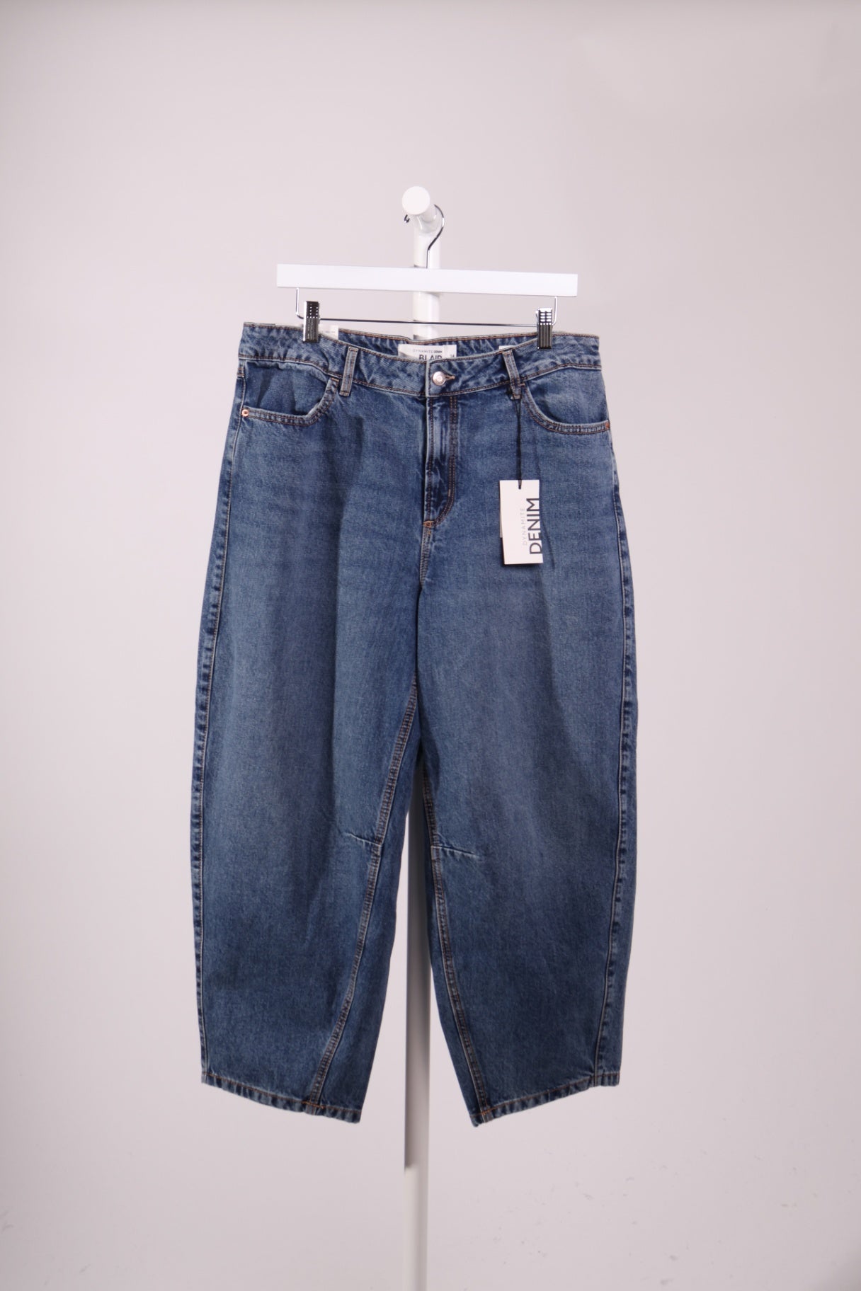 Jean taille haute denim Ballon/ Barrel