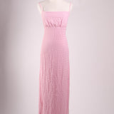 Robe longue gaufrée