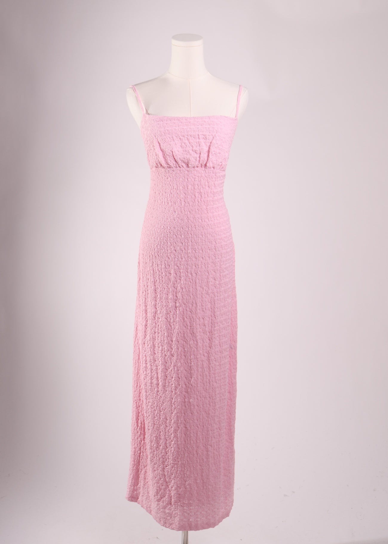 Robe longue gaufrée