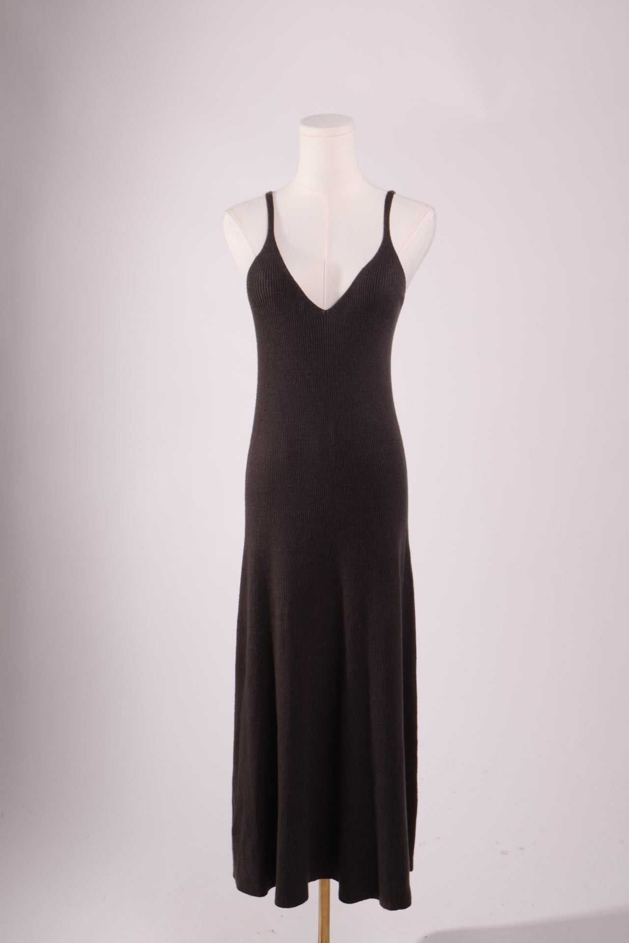 Robe côtelée à bretelles