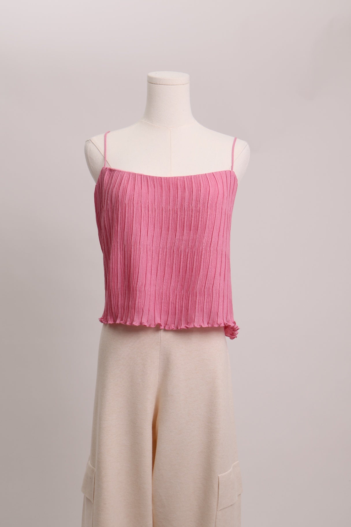 Camisole plissée à bretelles